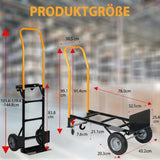Garvee 2-in-1 Klappbarer Handwagen 181 kg Tragkraft Metallrahmen für Lager & Garten, 4-Rad Plattformwagen, Teleskopgriff, Industriequalität, Vielseitig, Schwarz/Orange - Schwarz/Orange