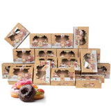 Garvee 24-Pcs Weihnachtskekskasten Mit Fenster Kraftpapier Backkasten Für Kuchen Kekse Desserts Donuts Große Größe Weihnachtsdesign