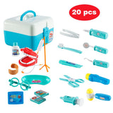 Garvee Zahnarztspielzeug Kinder Arzt Set 20-Teilig Kunststoff Realistische Werkzeuge Rollenspiel Vorschule Klassenzimmer - Blau