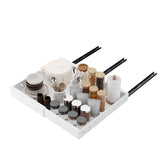 Garvee Ausziehbare Küchenschublade 2er-Set, 42 × 33 × 7,5 cm für Vorratsschrank, Karbonstahl, Weiß, mit Stauraum, mit LED - Weiß