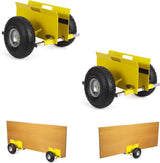 Garvee 2er-Set Plattenroller, je bis 272 kg, 0–24,1 cm verstellbar, 25,4 cm Luftreifen & Schutzmatten, Gelb - Gelb