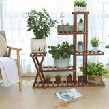 Garvee Pflanzenständer Holz 5 Ebenen 7 Plattformen Für Innen Und Außen 95x25x95 cm Natur