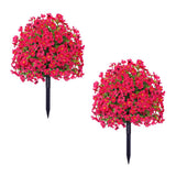 Garvee Künstliche Zedern-Topiary-Ballbäume 60cm UV-beständig Wetterfest mit Erdspieß Für Terrasse Garten Eingangsbereich Grün - Rot