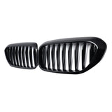 Garvee 2Pcs Auto Kühlergrill Frontstoßstange Single Slats Grill Einsatz Ersatz Für 2017-2020 5er G30 G31 G38, Schwarz, Robust, Einfach Montage