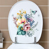 Garvee Toilettenaufkleber Pflanzenblätter Blumen Schmetterlingsmuster Wasserdicht Selbstklebend Badezimmer Wand Toilettendeckel Aufkleber
