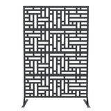 Garvee Dekorativer Metallzaun Für Garten, 72" H, Rostfrei, Aluminium, Geometrische Formen, Für Hof & Pool - rot