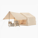 Garvee Aufblasbares Campingzelt 6-8 Personen Mit Ofenanschluss & Skylight, 420D Oxford Stoff, Wasserdicht, Outdoor Glamping, 10.37ft x 8.2ft, Blau