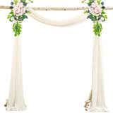Garvee Outdoor Tüllvorhang Hochzeit Bogen Hängend Drape Stoff Gauze Vorhang 2ft x 18ft Elfenbein Weiß Weiches Material - Elfenbein