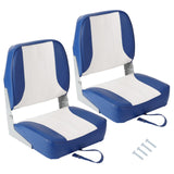 Garvee Bootssitze 2er-Set Klappbar, Ergonomisch, Robust, Für Angel- & Bassboote - Weiß/Blau