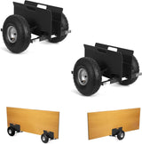 Garvee 2er-Set Plattenroller, je bis 272 kg, 0–24,1 cm verstellbar, 25,4 cm Luftreifen & Schutzmatten, Schwarz - Schwarz