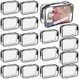Garvee 18-Teiliges Set Transparente Make-Up Taschen Wasserdicht Mit Reißverschluss Reise-Organizer Für Unterwegs Transparent