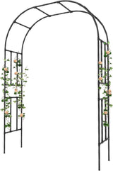 Garvee Gartenbogen Metall Hochzeit Bogen Robuster Stahl Elegant mit Geländern Schwarz Für Garten & Party - Schwarz