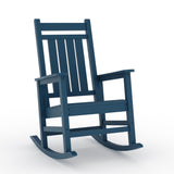 Garvee Schaukelstuhl HDPE, 89×65×106 cm, Hohe Rückenlehne, Wetterfest, Robust, Für Garten, Blau - Blau