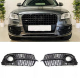 Garvee Schutzgitter Dekorativ für Vorderen Stoßfänger Audi Q5 S Line 2013-2017, Glänzendes Schwarzes Wabendesign, Robustes ABS, Einfache Installation