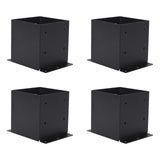 Garvee 6x6 Pfostenhalter 5,6x5,6 Zoll Schwerlast Stahl Pulverbeschichtet Schwarz Für Terrasse & Pergola Stabil Vielseitig - schwarz