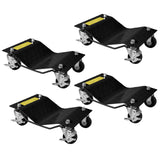Garvee Auto-Rad-Dolly aus Stahl, 4 Stück, 2721 kg Tragkraft, 360° Rollen mit Bremse, Werkstatt - Schwarz