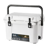 GARVEE Camping-Kühlbox 25 QT (24 L), Robuste Hartkühlbox mit Tragegriff und Ablaufstopfen, Isolierte Eisbox für Angeln, Camping, Picknick & Reisen, Weiß - Weiß