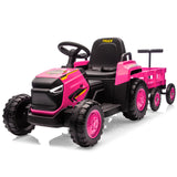 Garvee 12V Kindertraktor elektrisch, Spielzeug-Traktor mit Doppelmotor, elektrisches Aufsitzfahrzeug für Kinder ab 3 Jahren, Rosa - Rosa