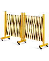 Garvee Absperrgitter 488 cm Metall, Klappbar, Mit Rollen, Robust, Für Verkehr, Gelb Schwarz - Gelb