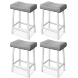 Garvee Barhocker 4er-Set, 61 cm, gepolstert, PU-Kunstleder & Metall, Modern, Grau - Grau