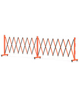 Garvee Absperrgitter 488 cm Metall, Klappbar, Mit Rollen, Robust, Für Verkehr, Orange Schwarz - Orange