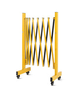 Garvee Absperrgitter 244 cm Metall, Klappbar, Mit Rollen, Robust, Für Verkehr, Gelb Schwarz - Gelb