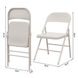 Garvee Klappstühle 8er-Set, Stahlrahmen, bis 159 kg, klappbar, 47 × 50 × 75 cm, Beige