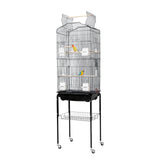 Garvee Vogelkäfig Mit Spieltop, Abnehmbarem Rollständer, Metall, Für Zuhause & Gewerbe, Groß, Silber