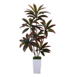 Garvee Künstliche Dracaena Pflanze 5FT Mit Weißem Taper-Topf Für Indoor-Dekoration, Pflegeleicht, Flexibles Design - 