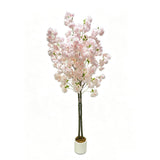 Garvee Künstlicher Kirschblütenbaum 6FT Doppelstamm Mit PE-Topf Indoor-Dekor Rosa