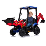 Garvee 4-in-1 JCB Kinder Elektro-Bagger 12V mit Fernbedienung, 2×25W Motoren, EVA-Rädern, Schaufel & Zelt, bis 120 Min. Fahrzeit