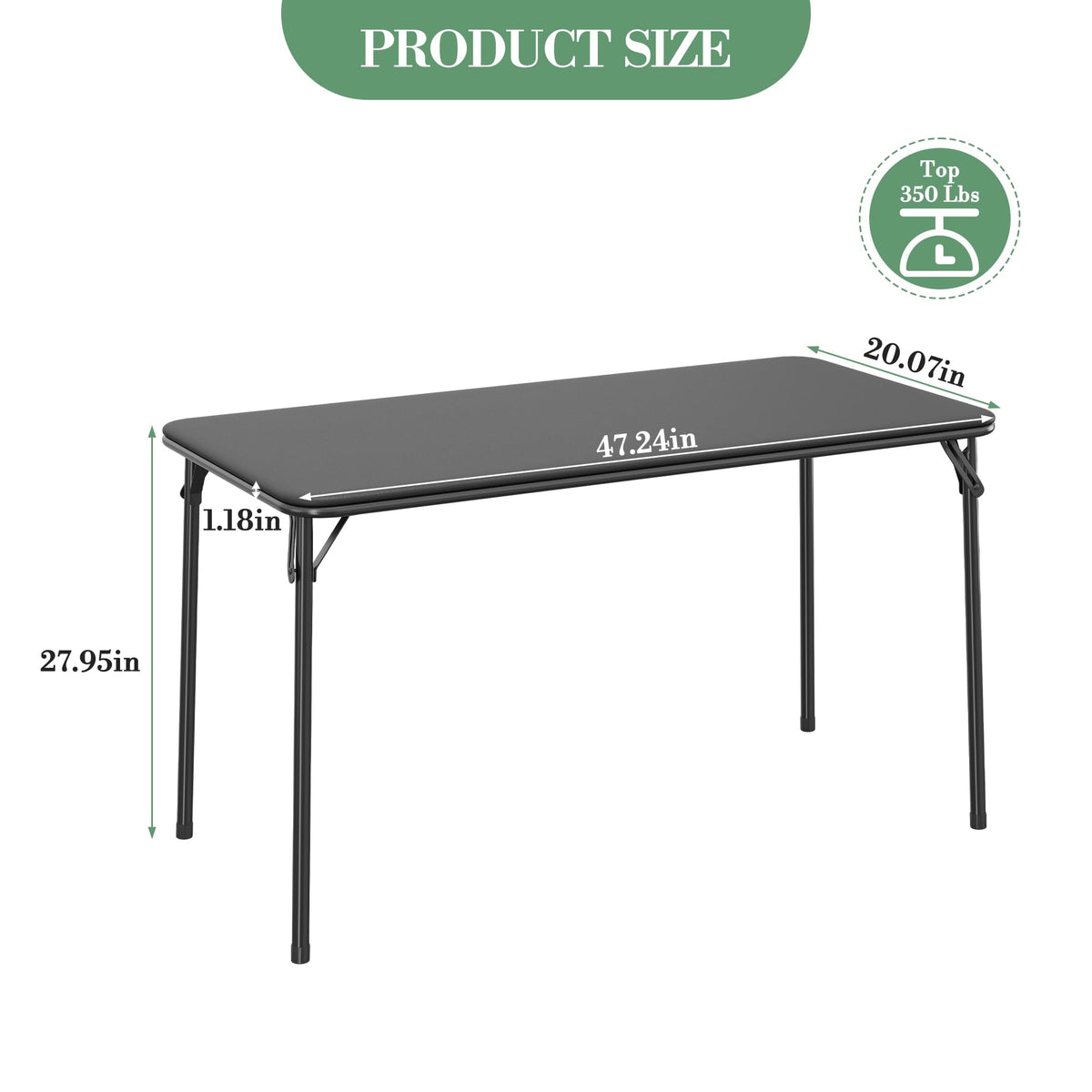 Klapptisch mit robustem Metallrahmen und 159 kg Belastbarkeit