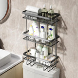 Garvee 3-Stufiger Badorganizer Über Toilette Ohne Bohren Robust Platzsparend Für Kleine Badezimmer - Schwarz