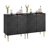 Garvee Sideboard mit 2 Fächern, verstellbare Regale, stabile Metallbeine, 74 × 40 × 88 cm, für Wohnzimmer und Esszimmer, Schwarz