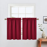 GARVEE Verdunkelungs-Volants 2er-Set, Thermo-Fenstervolants 66 x 61 cm, Blickdicht & Wärmeisolierend für Wohnzimmer, Küche & Schlafzimmer, Rot - Rot