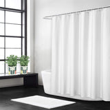 Garvee Flachs-Leinen-Duschvorhang 240GSM Schweres Gewebe Weiß 200x200 cm Für Hotel-Luxus Badezimmer - Weiß