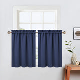 GARVEE Verdunkelungs-Volants 2er-Set, Thermo-Fenstervolants 66 x 61 cm, Blickdicht & Wärmeisolierend für Wohnzimmer, Küche & Schlafzimmer, Marineblau - Marineblau