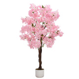 Garvee 4 Ft Künstlicher Kirschblütenbaum Mit Schwarzem Topf Für Innen & Außen Hochzeit Büro Pink