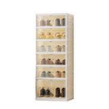 Garvee 6-Stufiger Faltbarer Schuhregal Mit Abdeckung, Robust, Staubgeschützt, PP+PS Material, Für Flur & Wohnzimmer, 6- Oder 9-Tier, Transparent