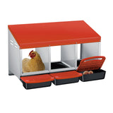Garvee Hühnernestbox 3-Fach ohne Ständer Metall Legenest 80x50x47.5cm für 3-6 Hühner in Orange - Orange