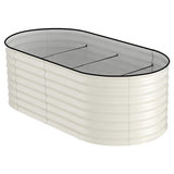 Garvee Hochbeet Metall 183 x 90 x 60 cm, Verzinkt, Rostbeständig, Extra Tief, Beige - Beige