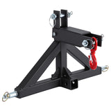 Garvee 3-Punkt Anhängerkupplung für Kategorie 1 Traktoren, 2" Receiver, Edelstahl, Schnellkupplung, Landwirtschaft, Schwerlast Schwarz