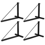 Garvee 4er-Set Schwerlast Stahl Regalhalter für Container, 249 kg Tragkraft, Pulverbeschichtet, Rostbeständig, Vielseitig, für LKW und Anhänger, Schwarz