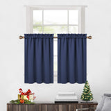 GARVEE Verdunkelungs-Volants 2er-Set, Thermo-Fenstervolants 66 x 76 cm, Blickdicht & Wärmeisolierend für Wohnzimmer, Küche & Schlafzimmer, Marineblau - Marineblau