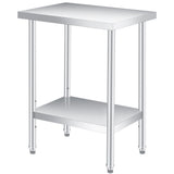 Garvee Edelstahl Arbeitstisch 24x18 Zoll Verstellbares Unterregal Für Gastronomie & Außenbereich Rostfrei Kratzfest - 18*24