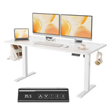 GARVEE Elektrisch Höhenverstellbarer Schreibtisch 160x70 cm, Ergonomischer Sitz-Steh-Tisch für Büro & Homeoffice, Stabiler Schreibtisch mit Memory-Steuerung, Weiß - Weiß
