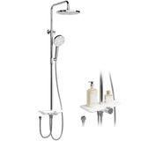 Garvee Regenbrause-Set, versenkbar – 3-teilig inkl. Handbrause, Schlauch, Stange & Anschluss-Set (Silber) - Silber
