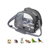 Garvee Vogel-Reiseträger Mit Edelstahl-Tablett, Leicht, Atmungsaktiv, Verstellbarer Schultergurt Für Wellensittiche Und Kleine Vögel, 24x33x26cm, Transparent