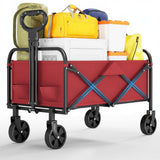 Garvee Camping Wagon Cart 600D Oxford Stoff Stahlrahmen Klappbar Leichtgewicht Für Outdoor Strand 73x46.5x89.5 cm - 