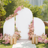 Garvee Arch Backdrop Stand Cover Set Double Sided Stretchy Spandex Wrinkle Resistant Portable 5ft 7.2ft Wedding Party - Weiß